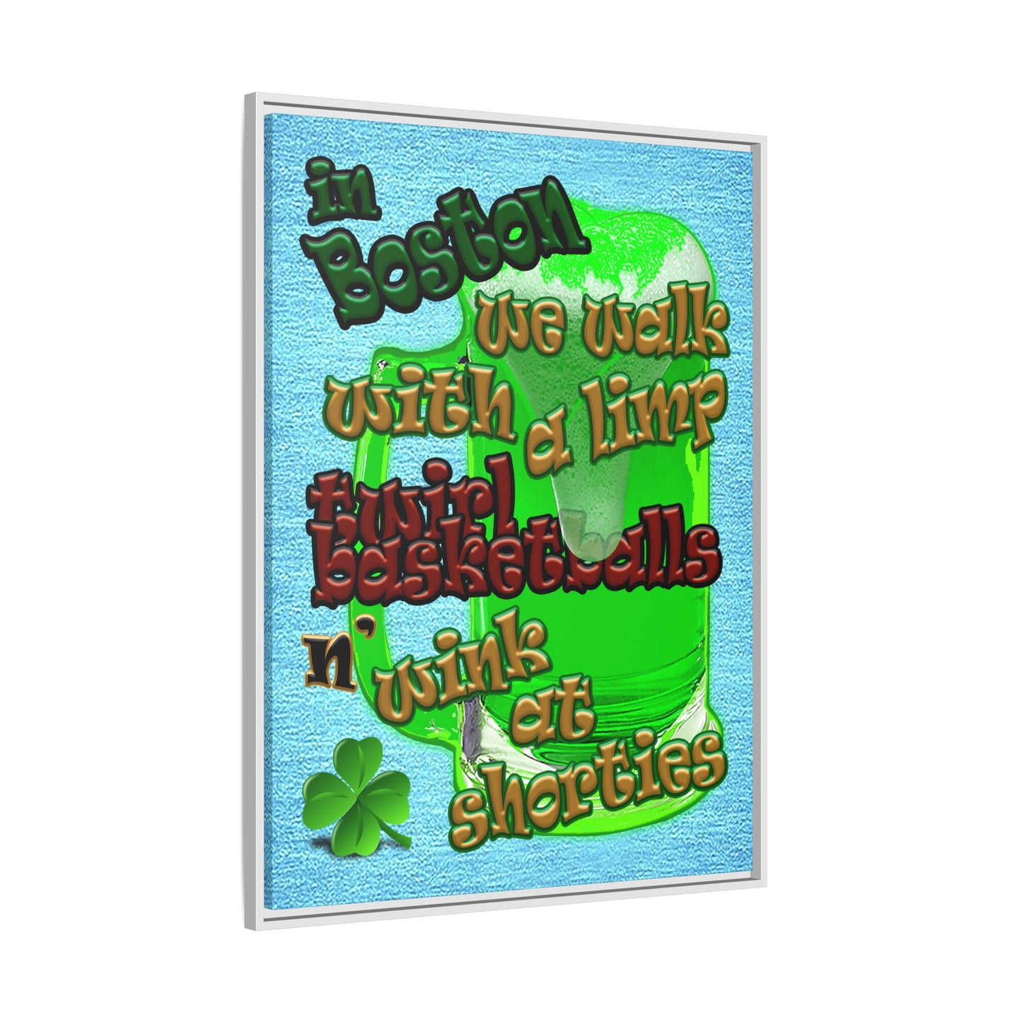 celtics logo - framed canvas art (faded blue)