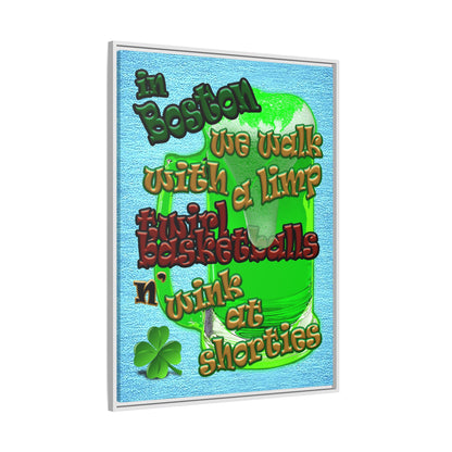 celtics logo - framed canvas art (faded blue)