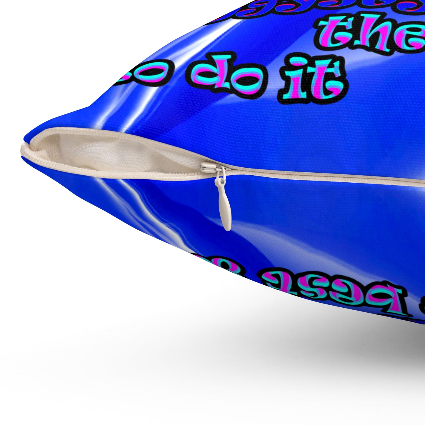 doggystyle - Spun Polyester Square Pillow - (blue-white wave)