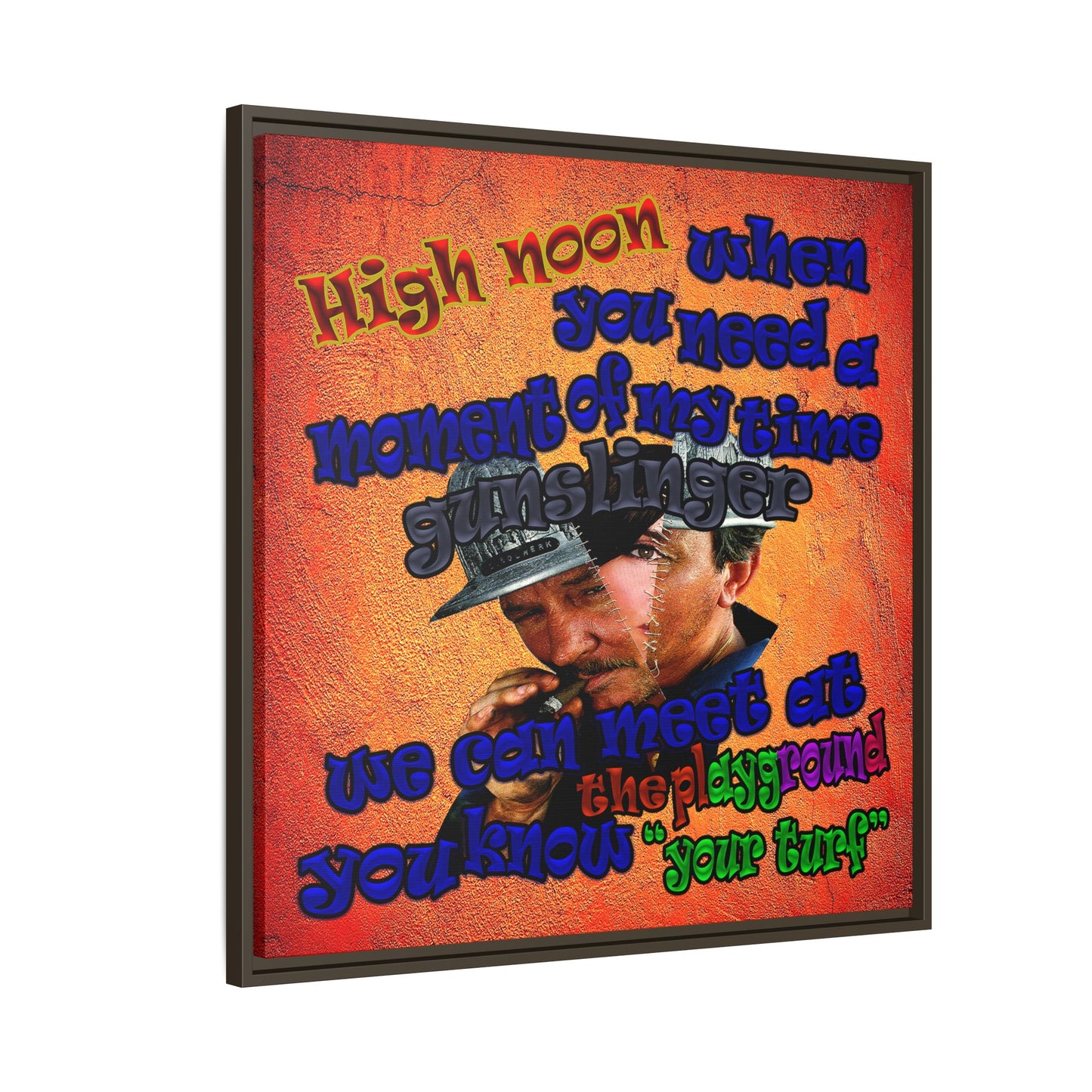 high noon - framed canvas art (burnt orange)