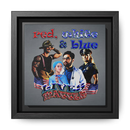 rw&b lives matter - framed canvas art (grey-light grey)