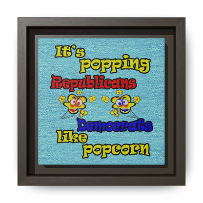 popping like popcorn - framed canvas art (faded dark blue)