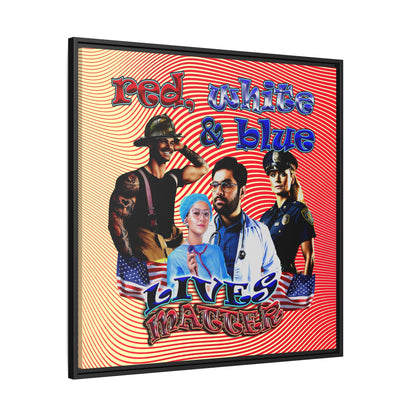 rw&b lives matter - framed canvas art (yellow-orange wave)