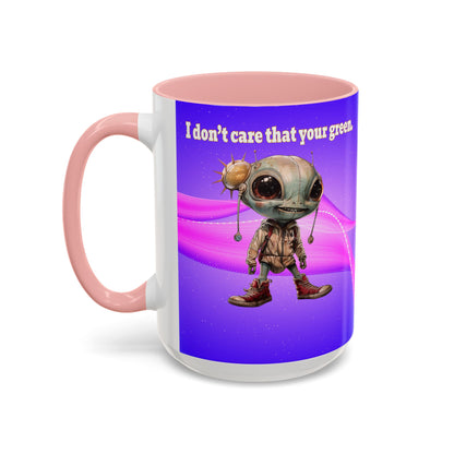 I don't care that your grey - Accent Mug (purple-pink wave)