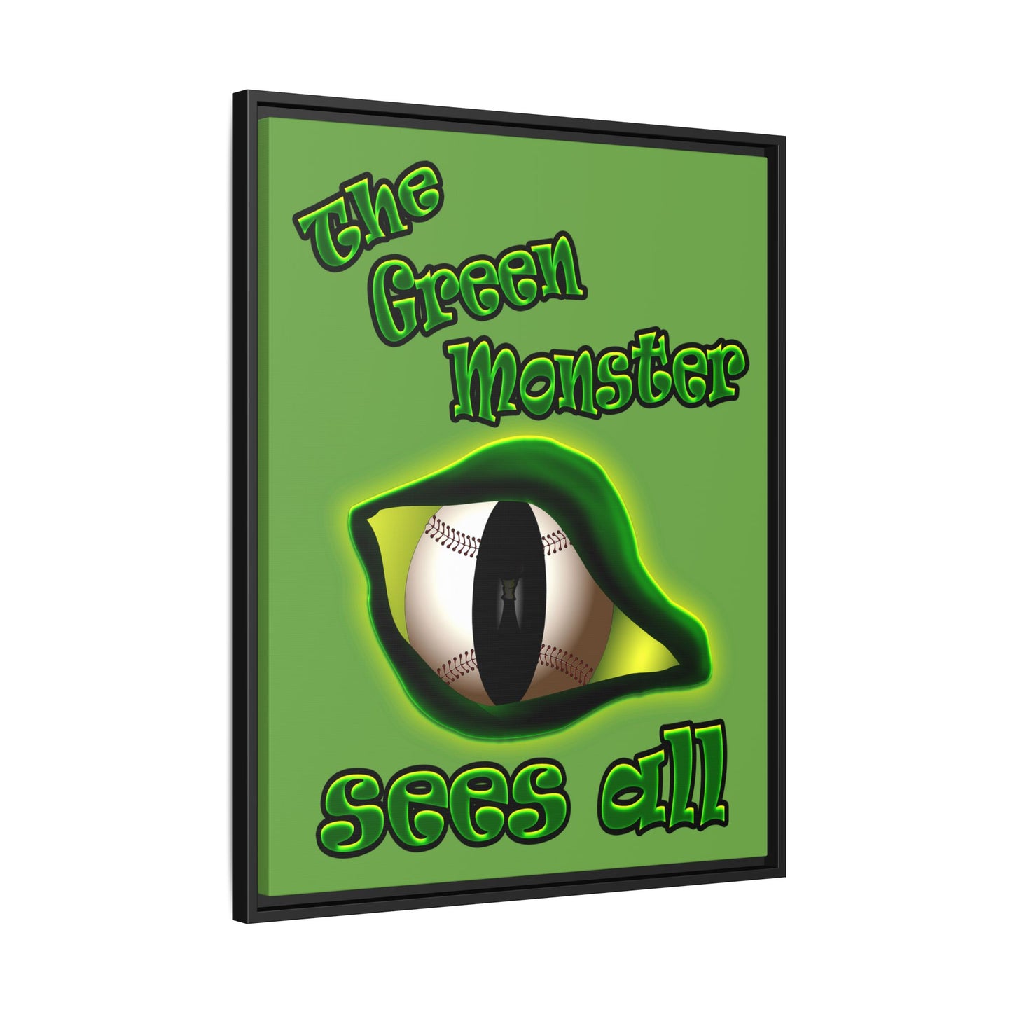 green monster - framed canvas art (green)