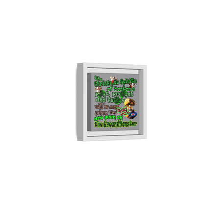 christmas spirits of boston - framed canvas art (grey)