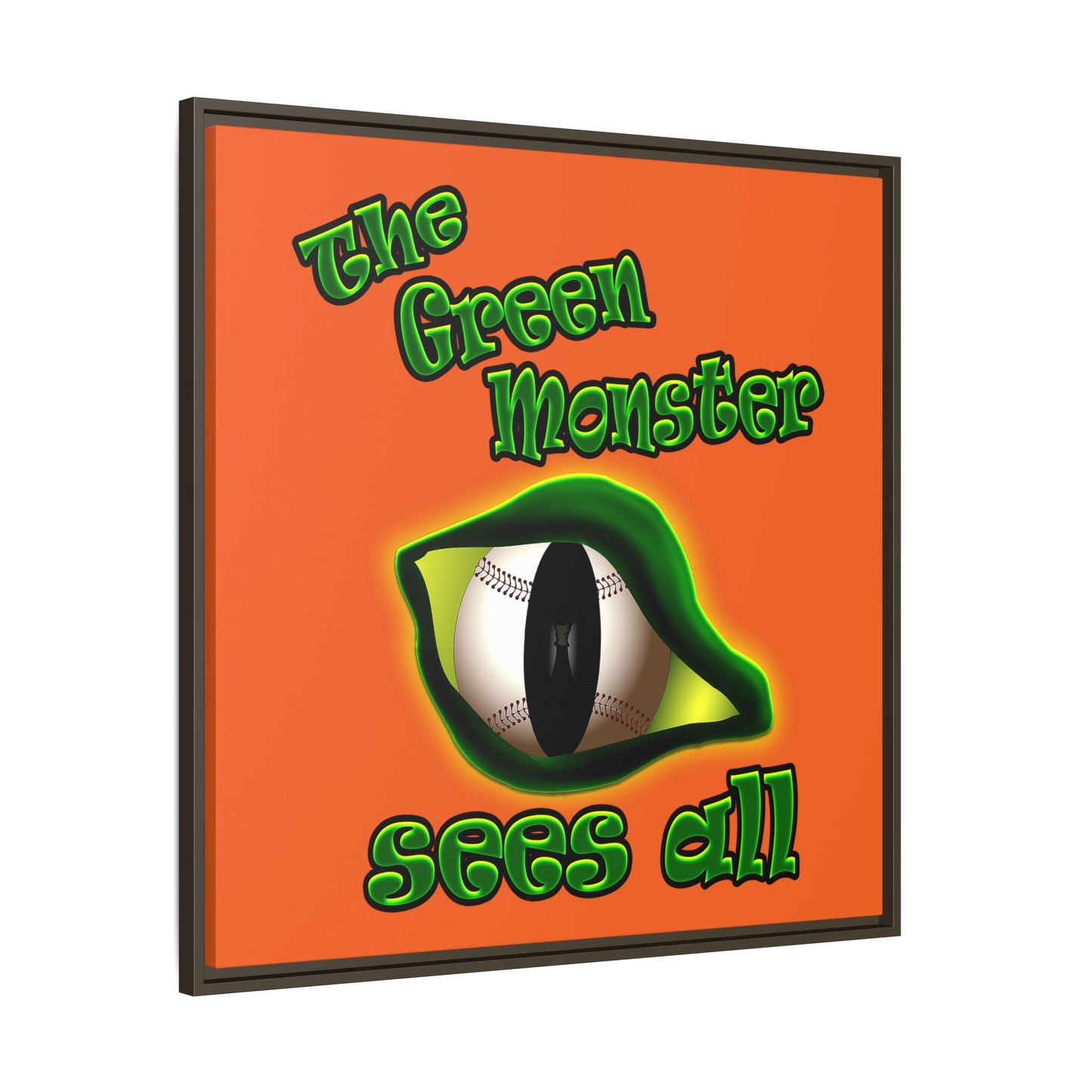 green monster - framed canvas art (orange)