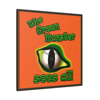 green monster - framed canvas art (orange)