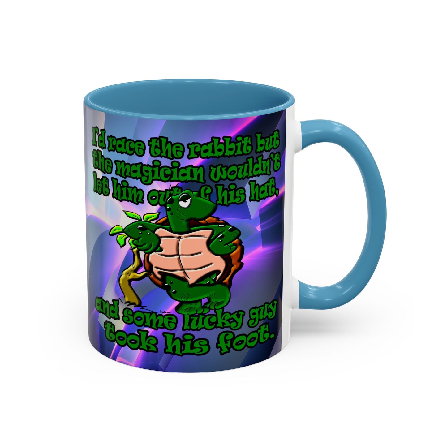 turtle race - Accent Mug (grey-pink wave)