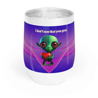 I don't care that your grey - Chill Wine Tumbler (purple-pink wave)