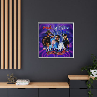 rw&b lives matter - framed canvas art (purple wave)