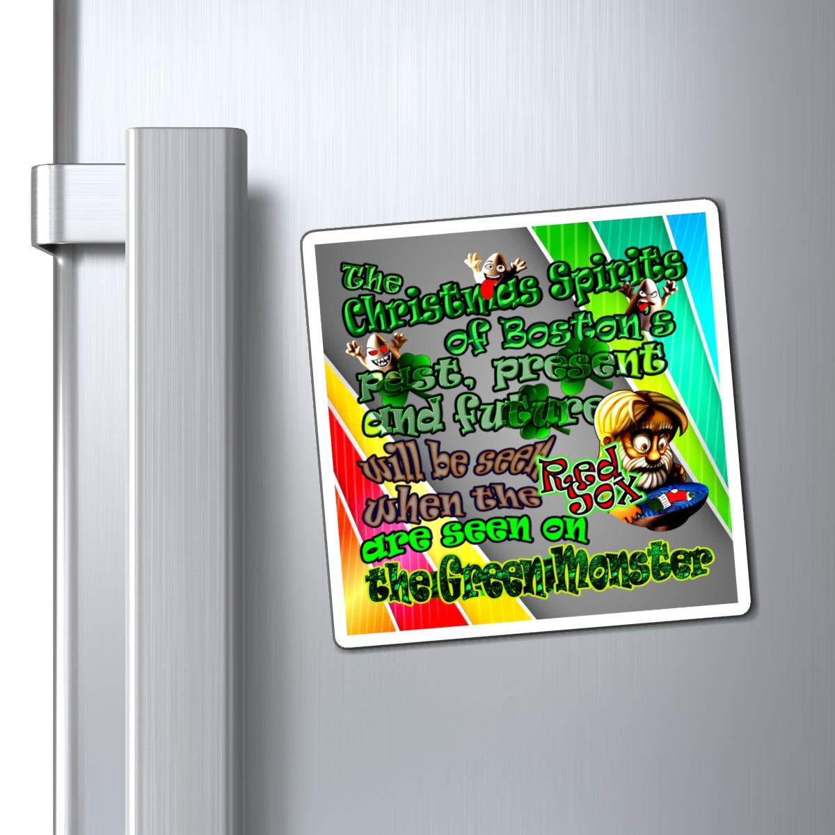 christmas spirits of boston - Magnets - (rainbow split)