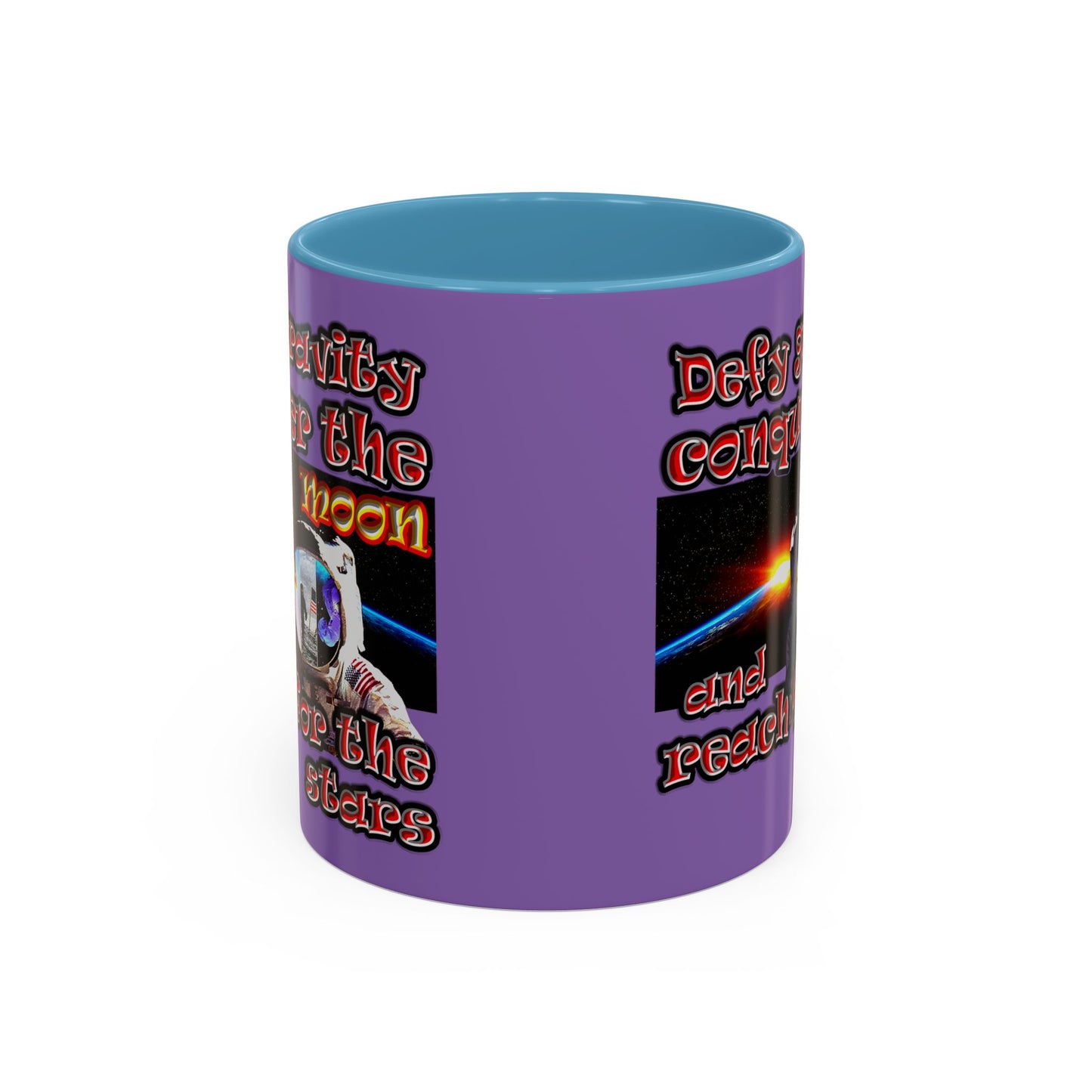 defy conquer reach - Accent Mug (light purple)
