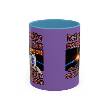 defy conquer reach - Accent Mug (light purple)