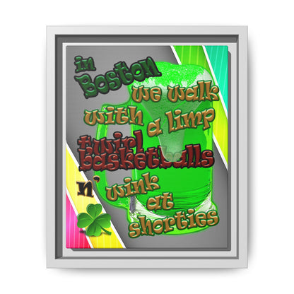 celtics logo - framed canvas art (rainbow split)