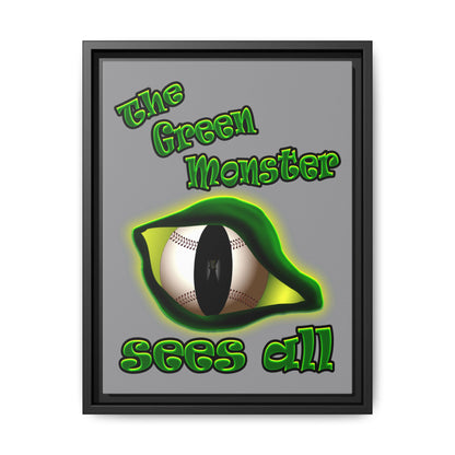 green monster - framed canvas art (grey)