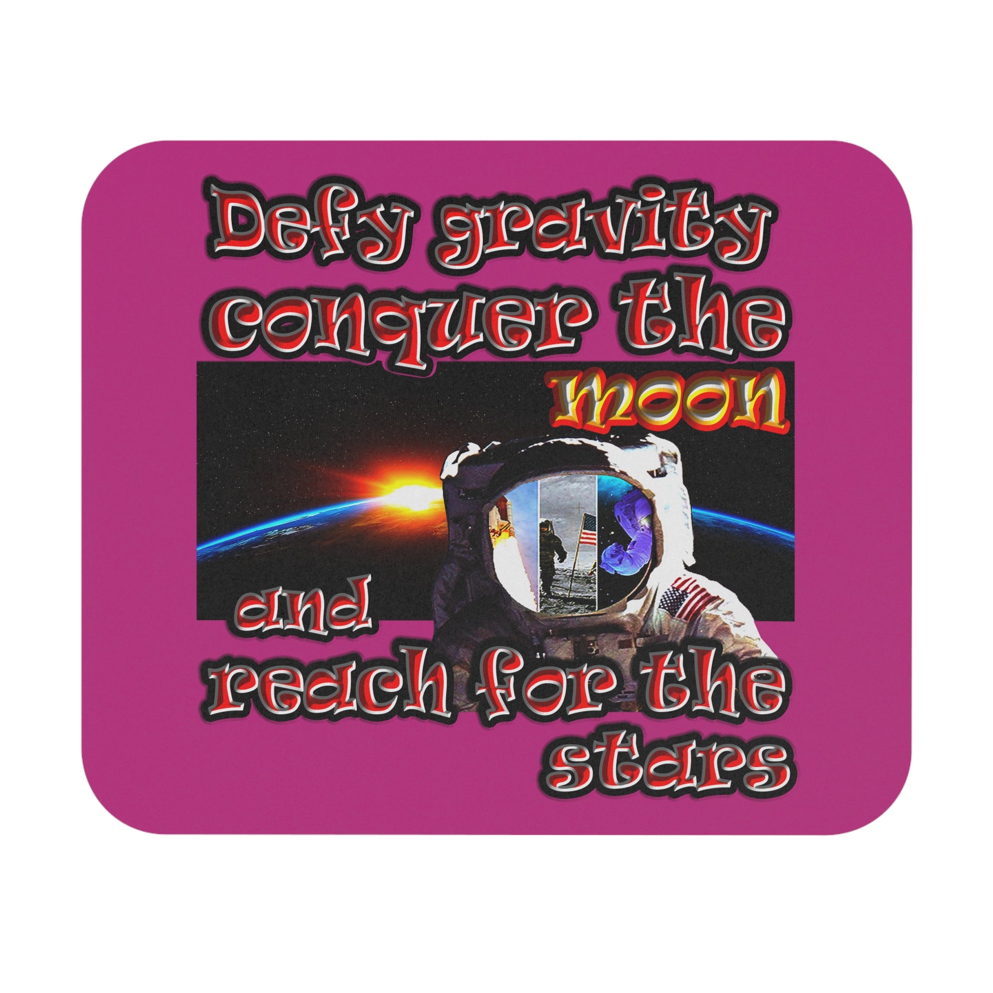 defy conquer reach - Mouse Pad (Rectangle) (pink)