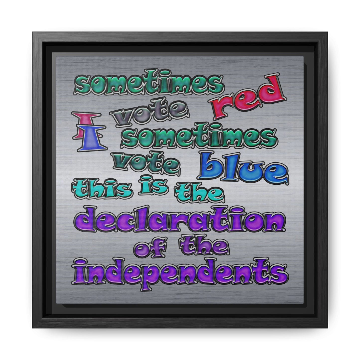 declaration of the independents - framed canvas art (brushed nickel)