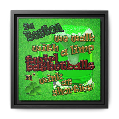 celtics logo - framed canvas art (green turf)