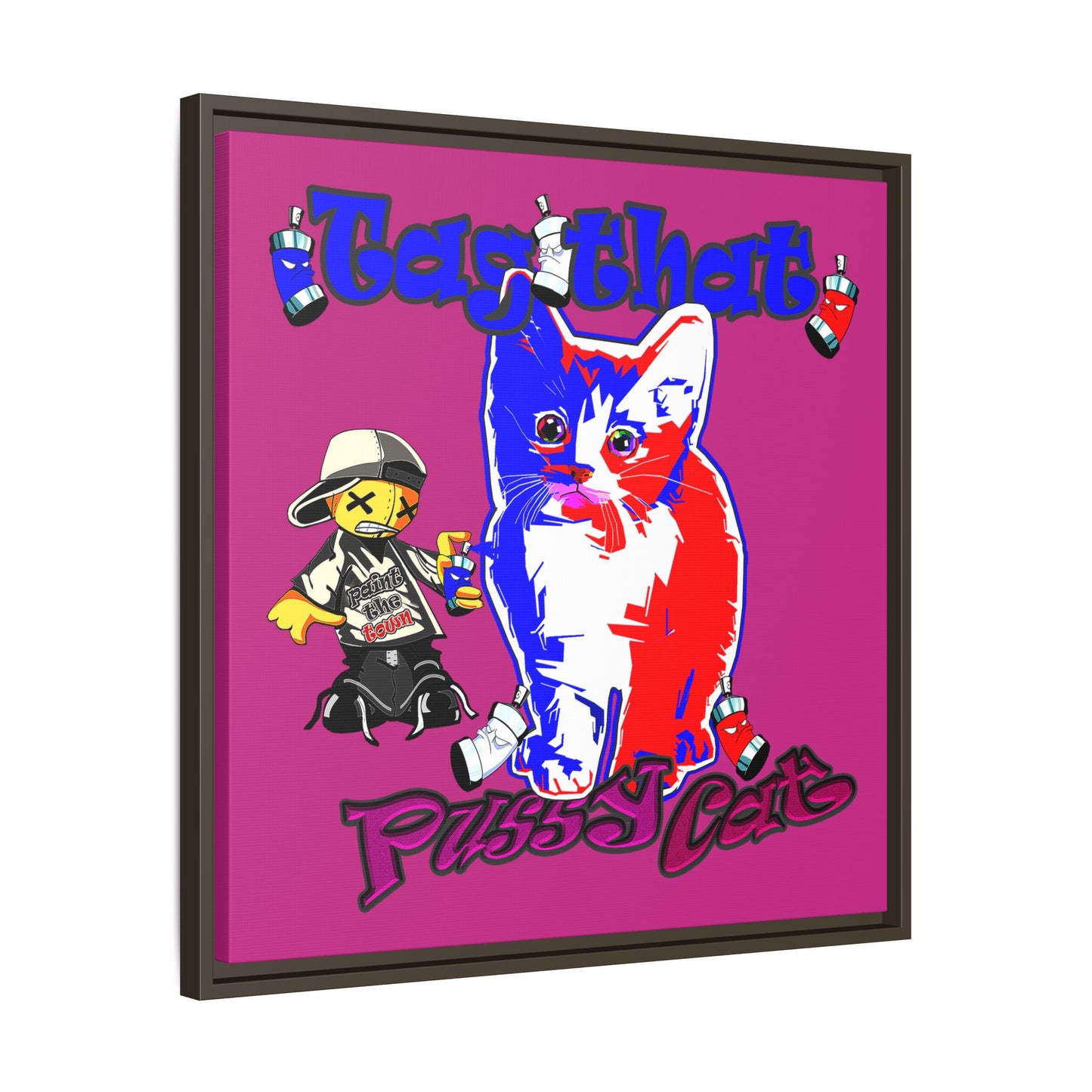 tag that - framed canvas art (pink)
