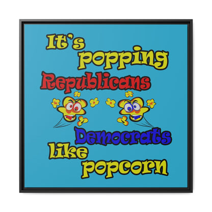 popping like popcorn - framed canvas art (turquoise)
