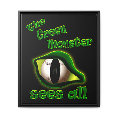 green monster - framed canvas art (black)