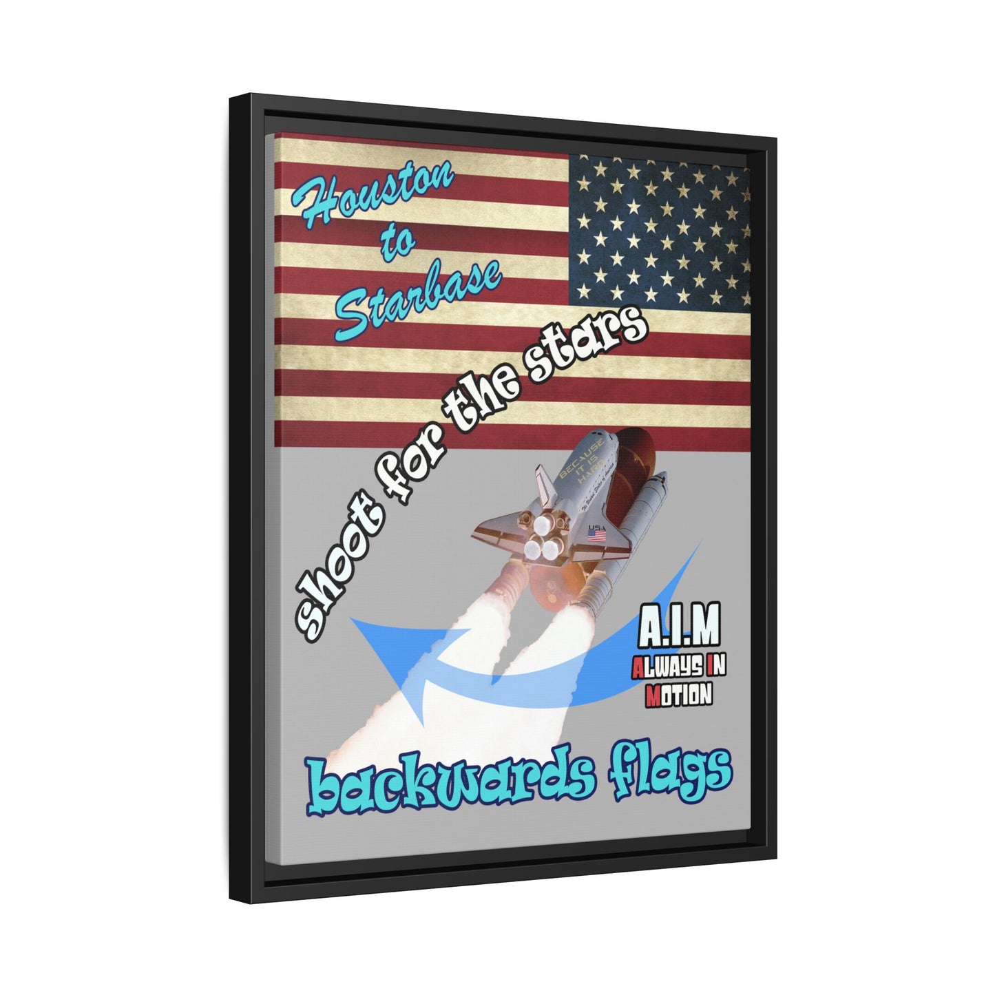 shoot for the stars - framed canvas art (light grey)