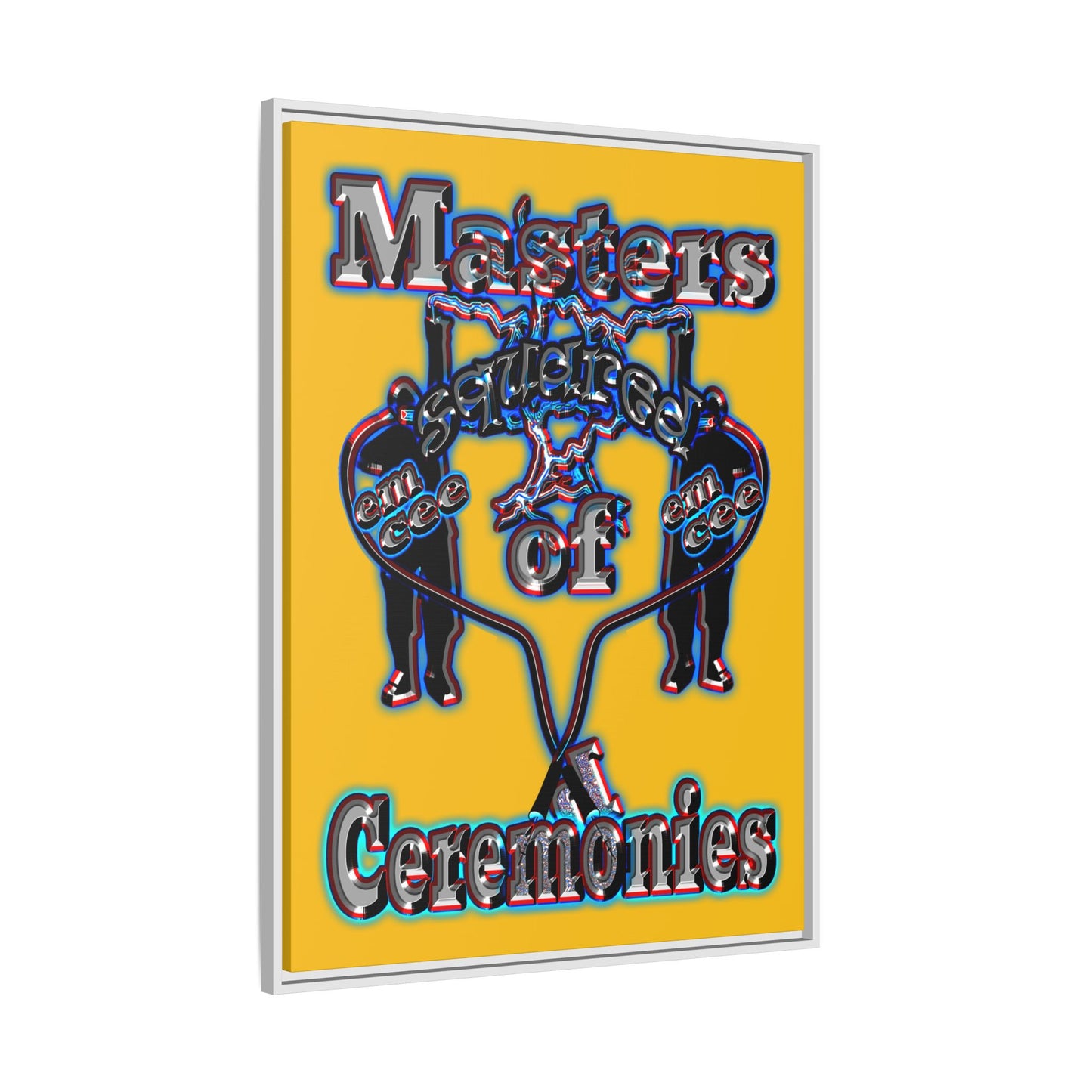 em cee squared - framed canvas art (yellow)