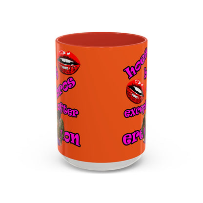 hoes b4 bros - Accent Mug (orange)