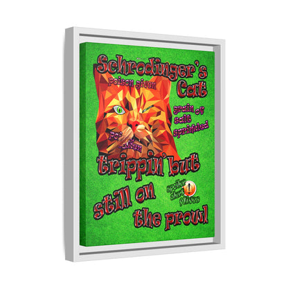 schrodinger's cat - framed canvas art (green turf)