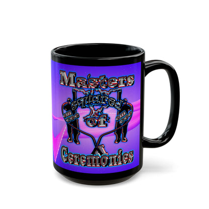 em cee squared - Black Mug (purple-pink wave)