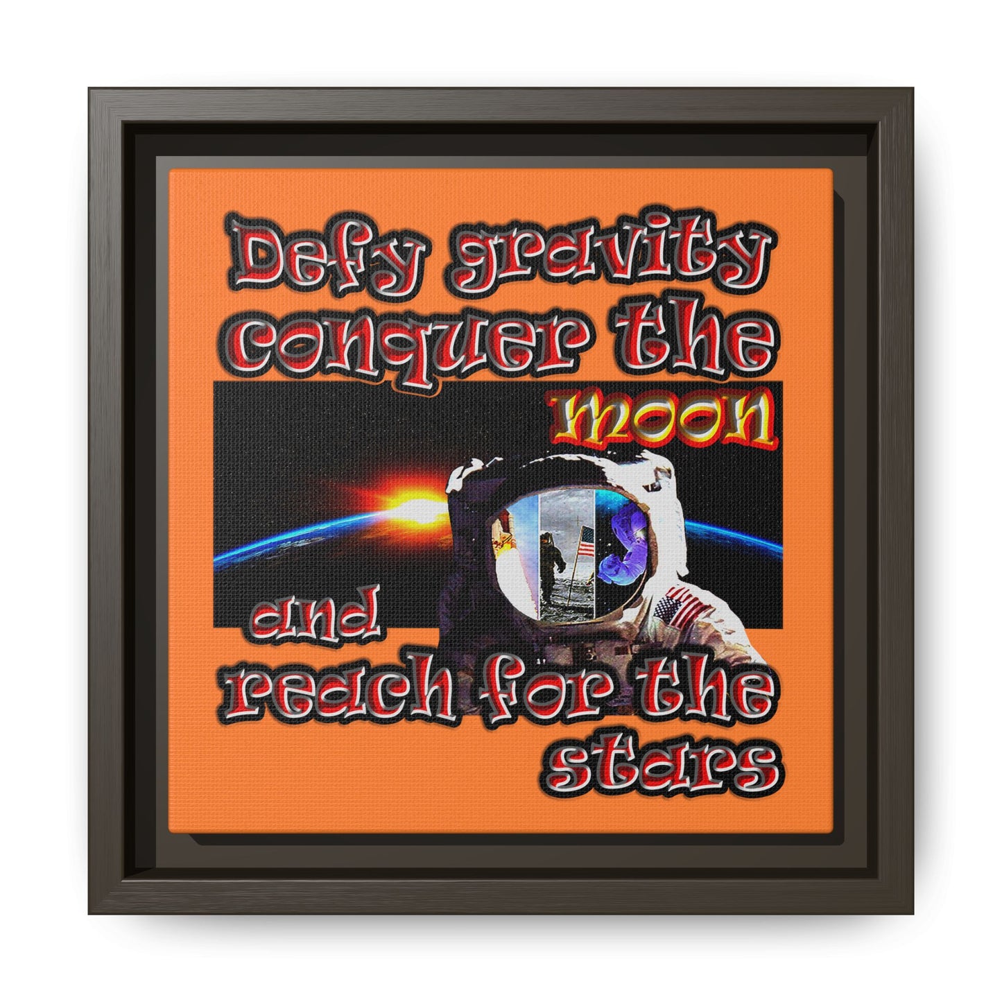 defy conquer reach - framed canvas art (crusta)