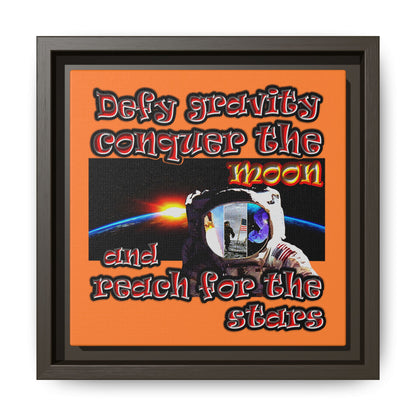 defy conquer reach - framed canvas art (crusta)