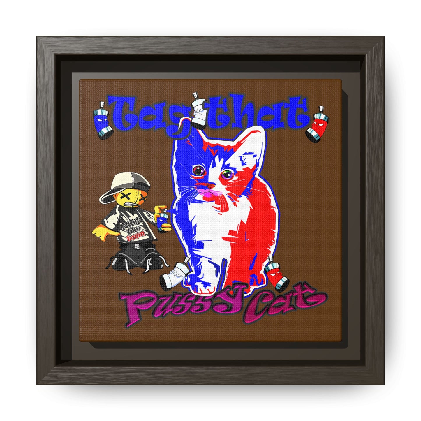 tag that - framed canvas art (brown)