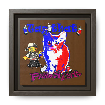 tag that - framed canvas art (brown)