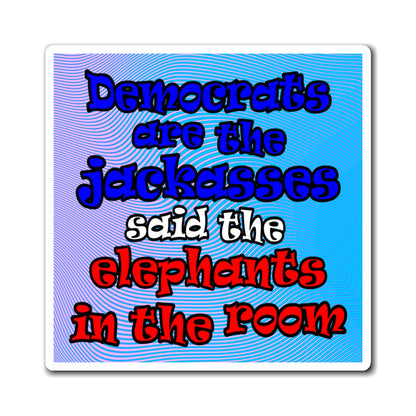 donkeys and elephants - Magnets - (light blue-purple wave)