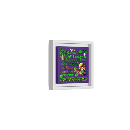 christmas spirits of boston - framed canvas art (purple)