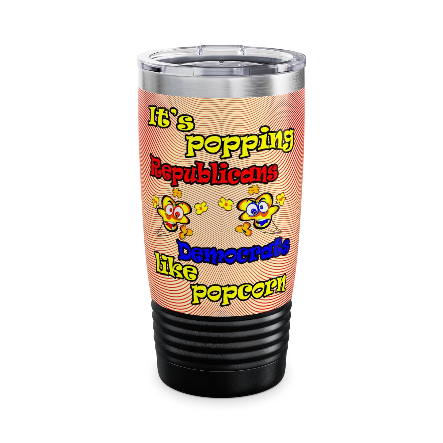 popping like popcorn - Ringneck Tumbler, 20oz (yellow-orange wave)