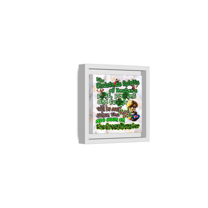 christmas spirits of boston - framed canvas art (white marble)