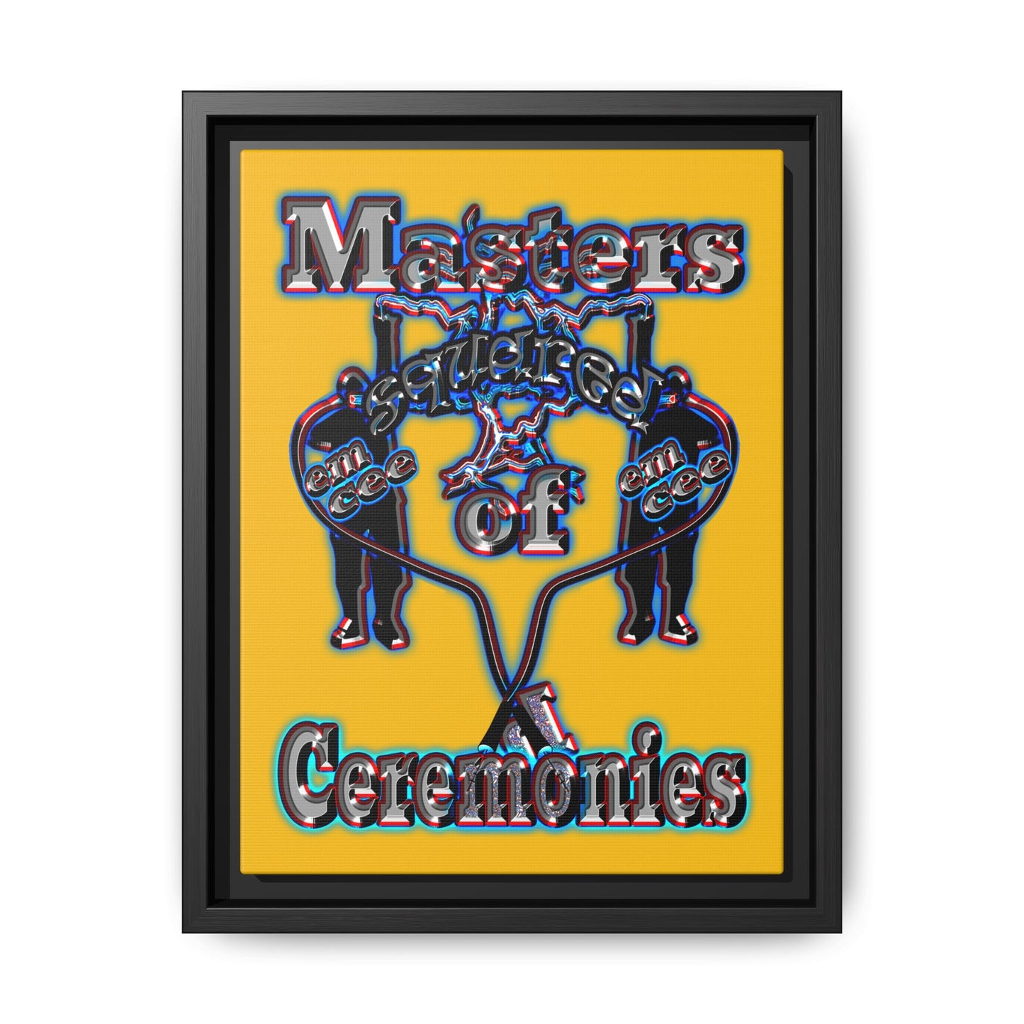 em cee squared - framed canvas art (yellow)
