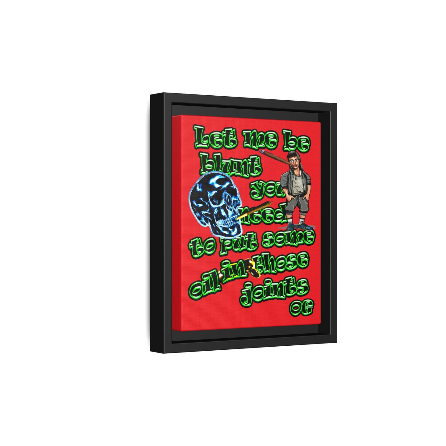 og - framed canvas art (red)