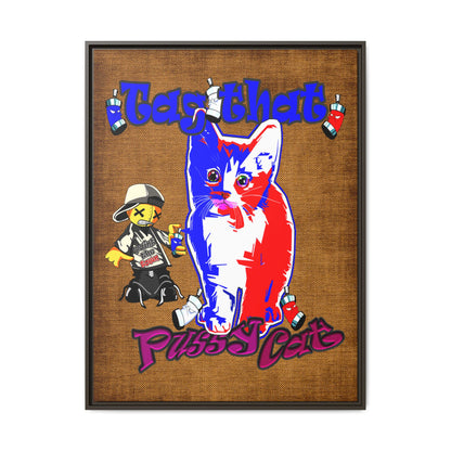 tag that - framed canvas art (brown papyrus)