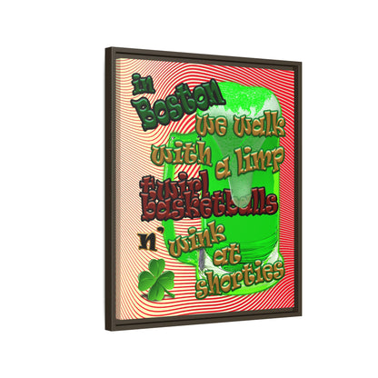 celtics logo - framed canvas art (yellow-orange wave)
