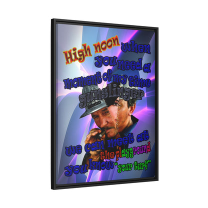 high noon - framed canvas art (grey-pink wave)