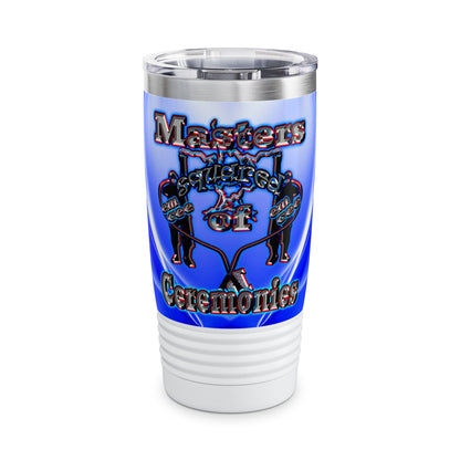 em cee squared - Ringneck Tumbler, 20oz (blue-white wave)