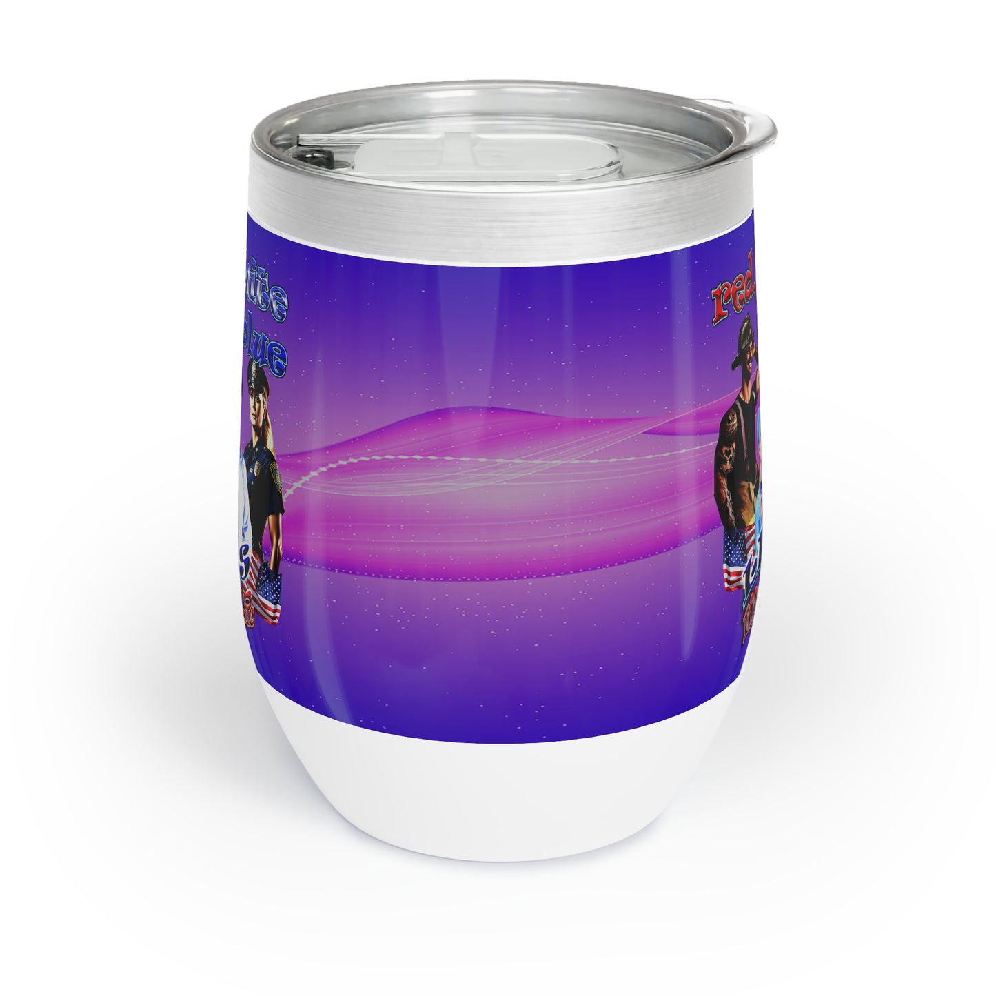 rw&b lives matter - Chill Wine Tumbler (purple-pink wave)