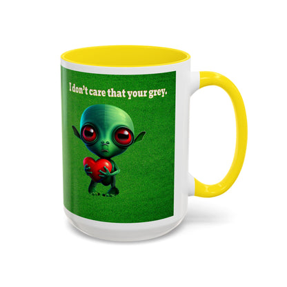 I don't care that your grey - Accent Mug (green turf)