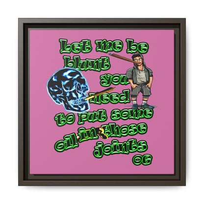 og - framed canvas art (light pink)