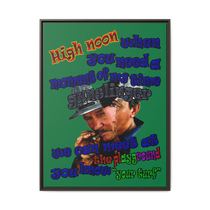 high noon - framed canvas art (dark green)