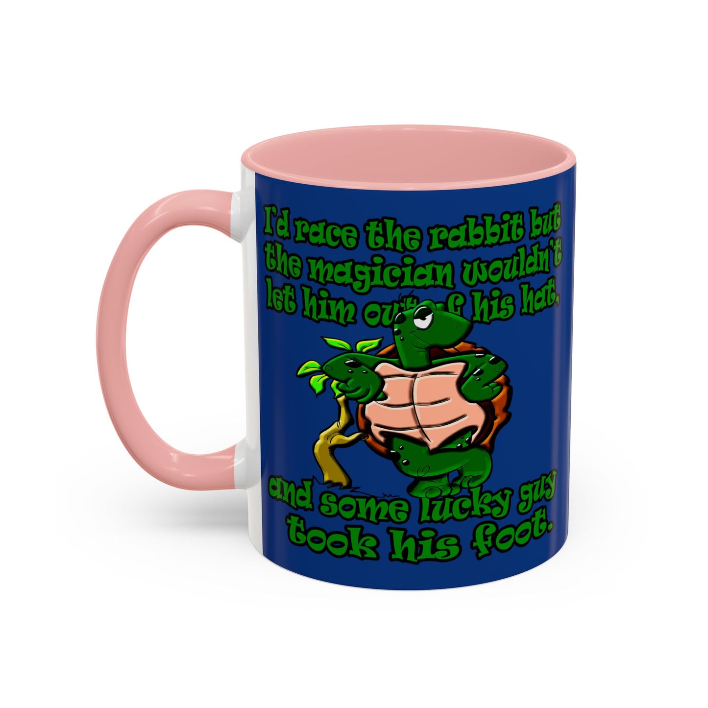 turtle race - Accent Mug (dark blue)